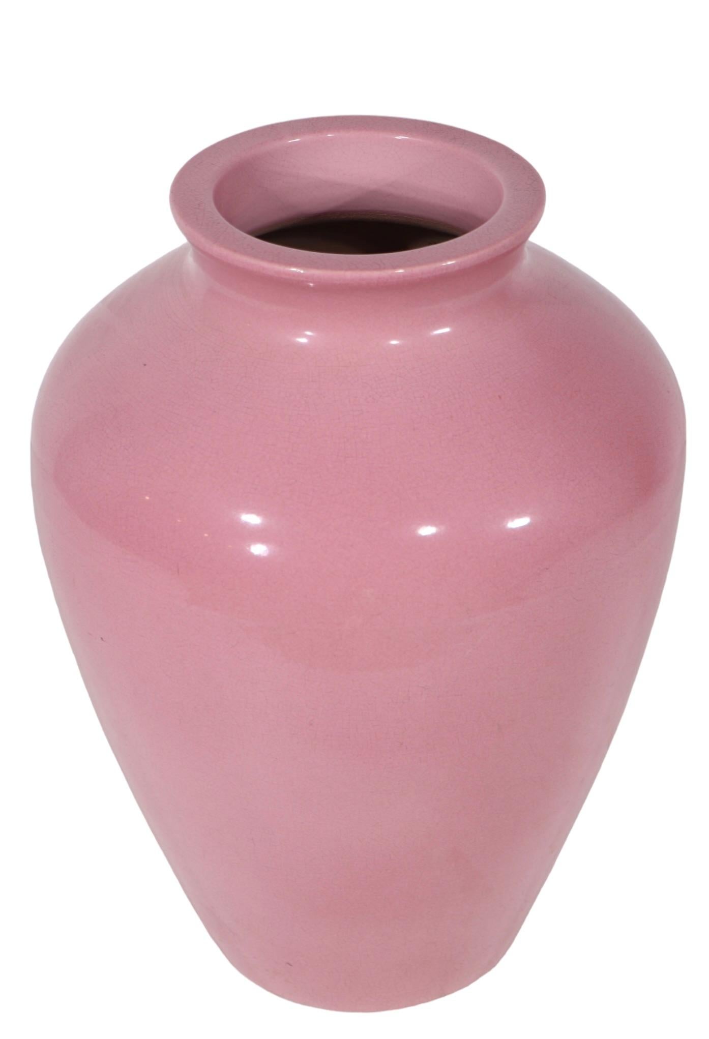 Vintage Arts and Crafts  Art Deco  Sand Jar - Dusky Pink Glaze For Sale 8