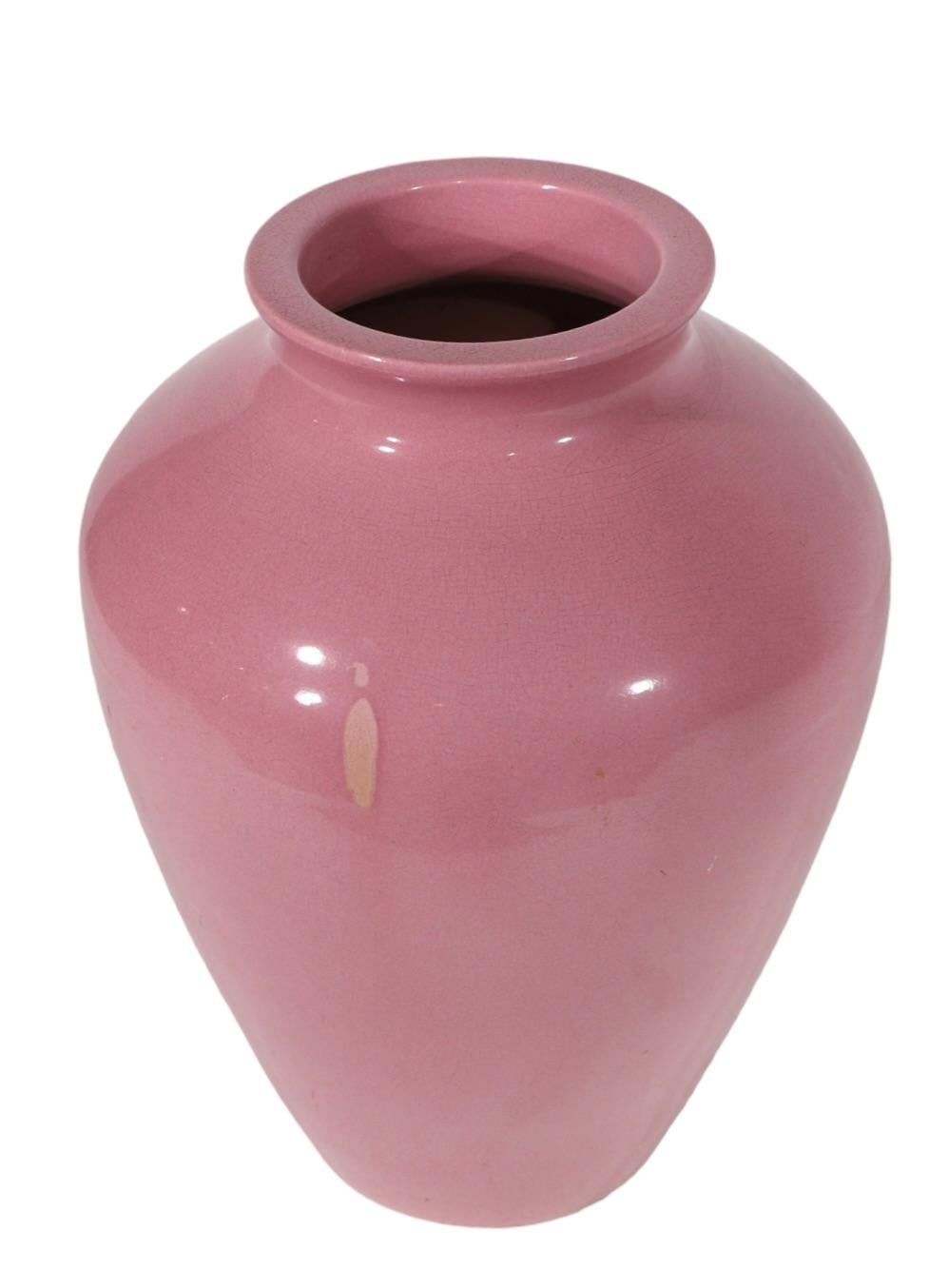 Mid-20th Century Vintage Arts and Crafts  Art Deco  Sand Jar - Dusky Pink Glaze For Sale
