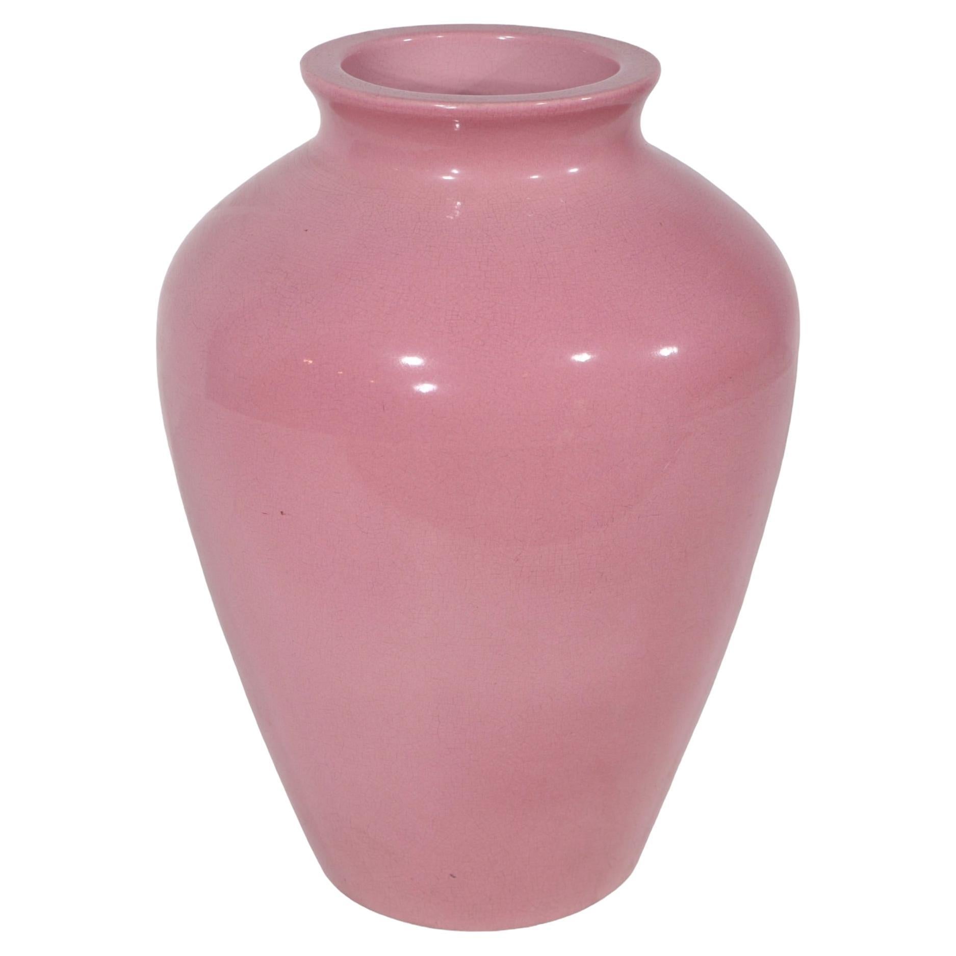 Vintage Arts and Crafts  Art Deco  Sand Jar - Dusky Pink Glaze For Sale