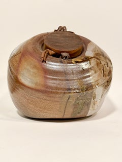 Grande vaso vintage di Sandra Johnstone, lavorato e cotto con sale, anni ’60 circa, California
