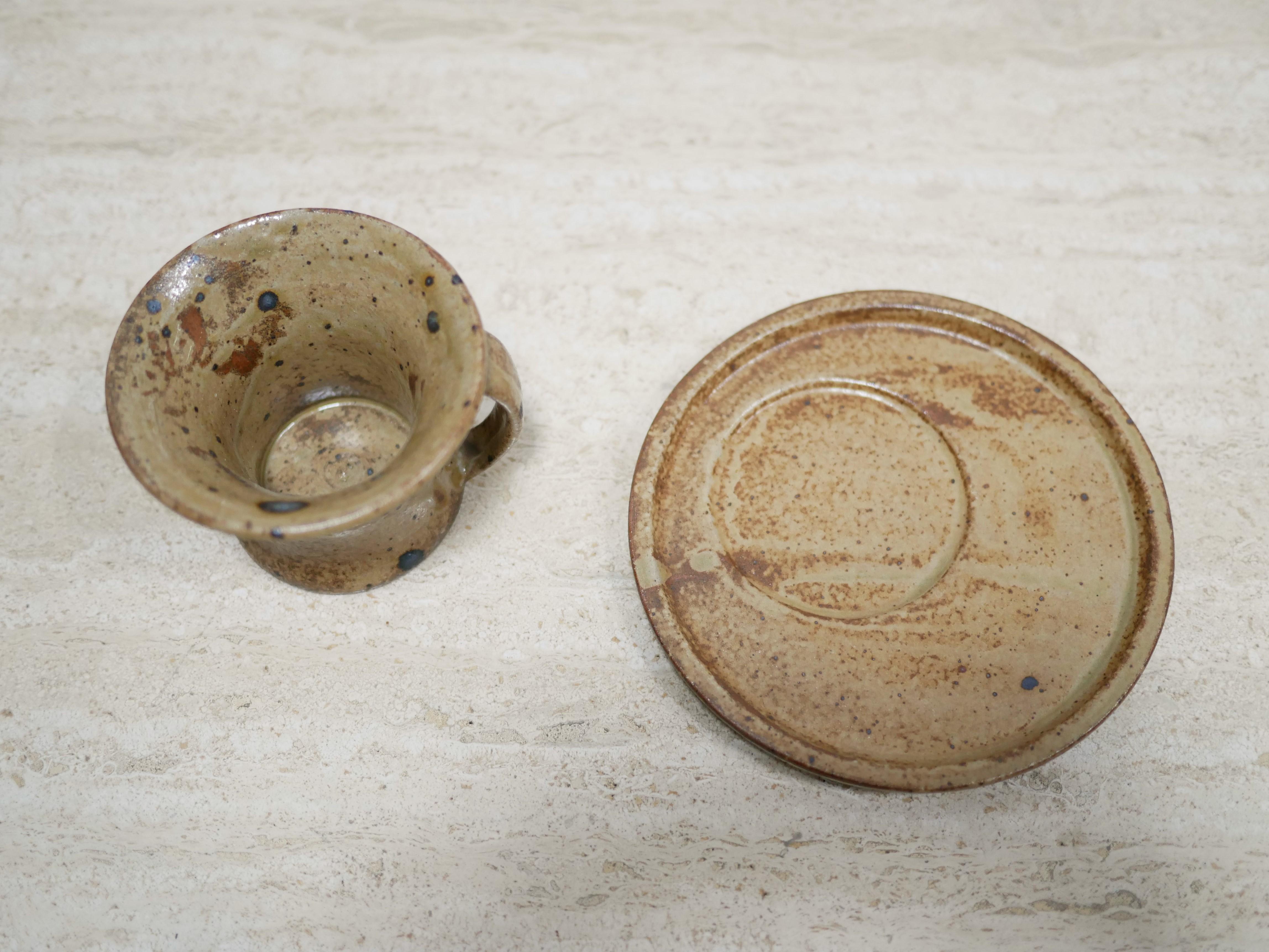 Vintage sandstone cup and saucer 4