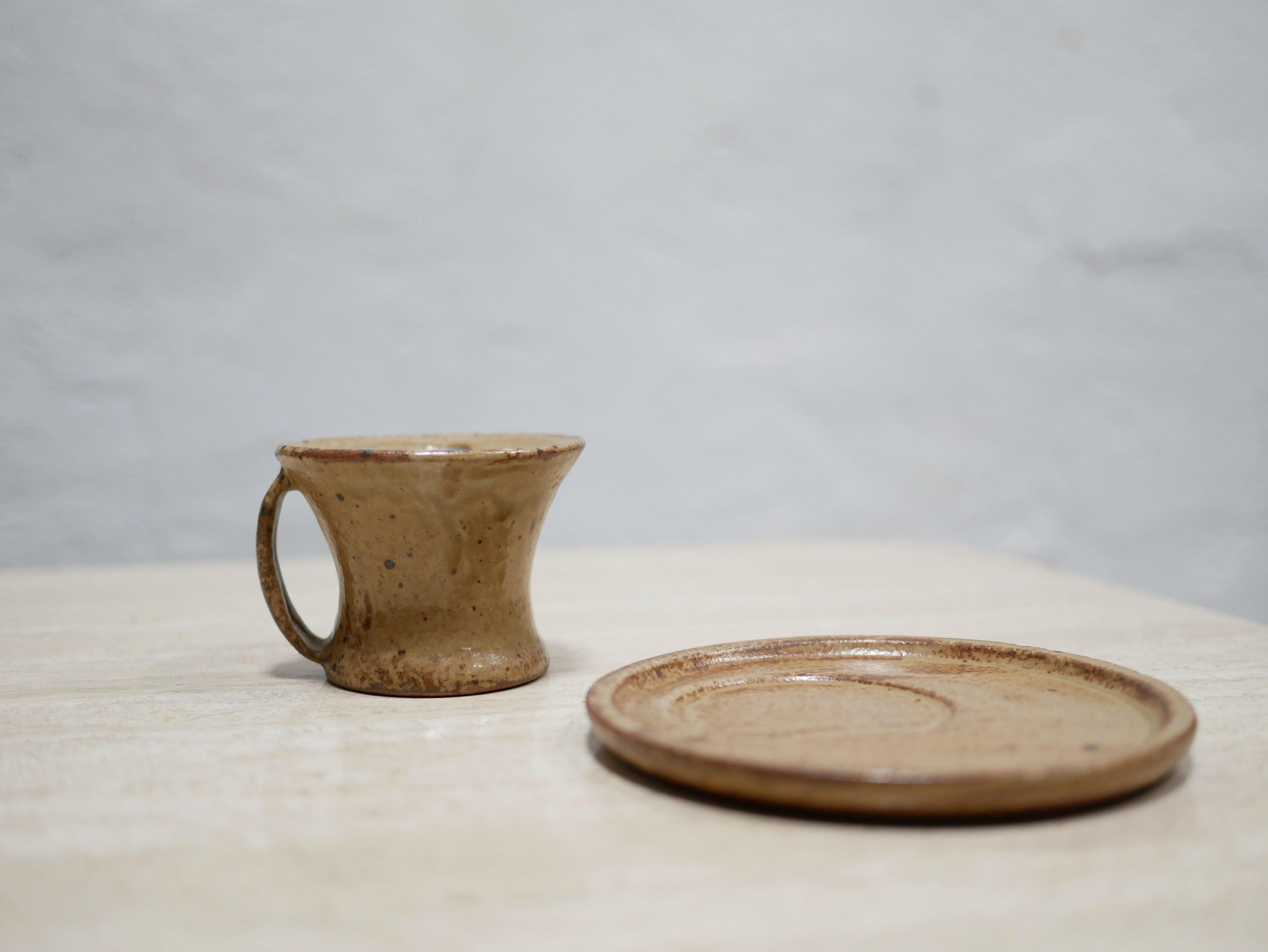 Vintage sandstone cup and saucer 5