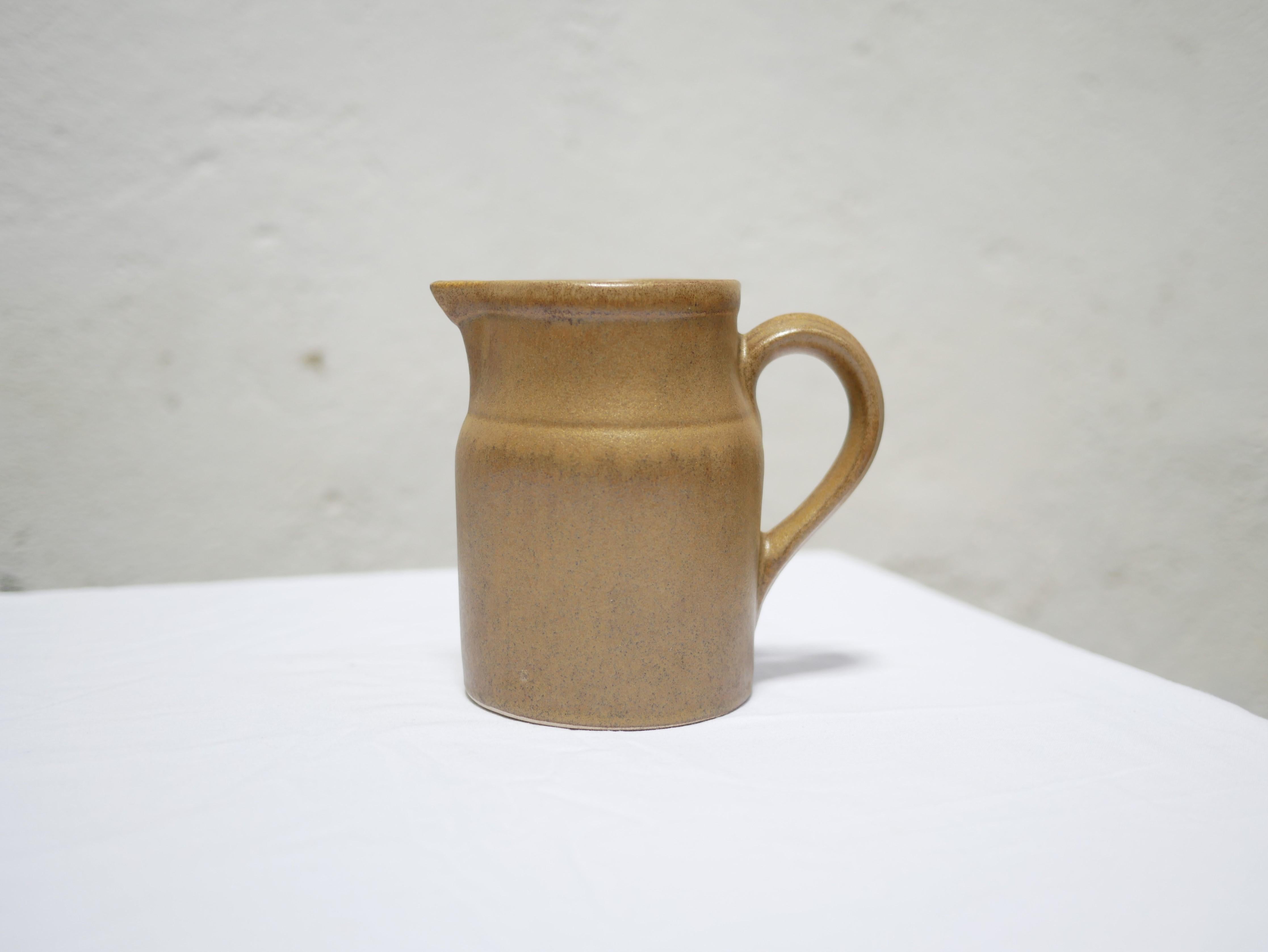 French Vintage Sandstone Pitcher by the Digoin Factory, France For Sale