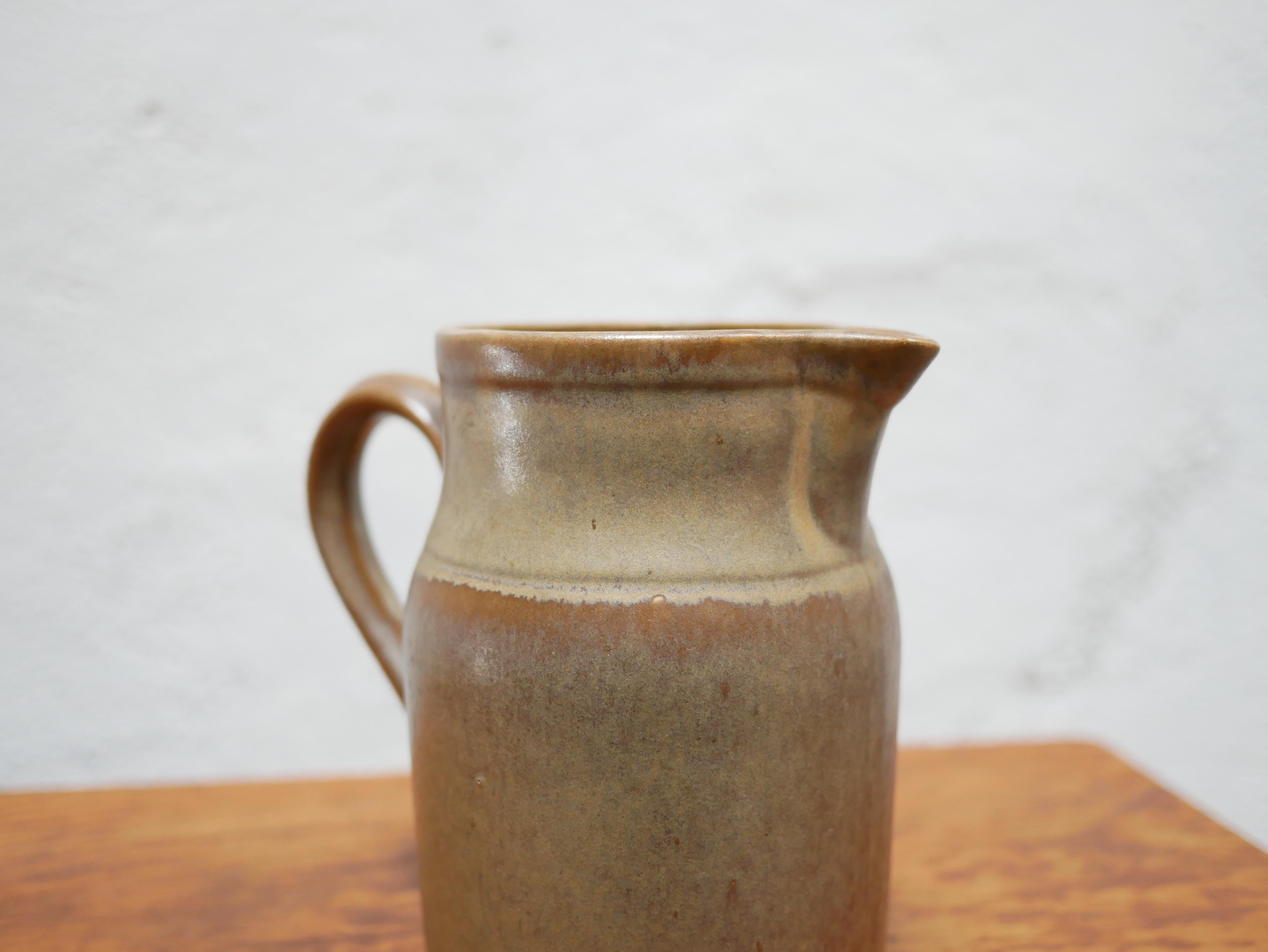 Vintage Sandstone Pitcher by the Digoin Manufacturer, France In Good Condition For Sale In AIGNAN, FR