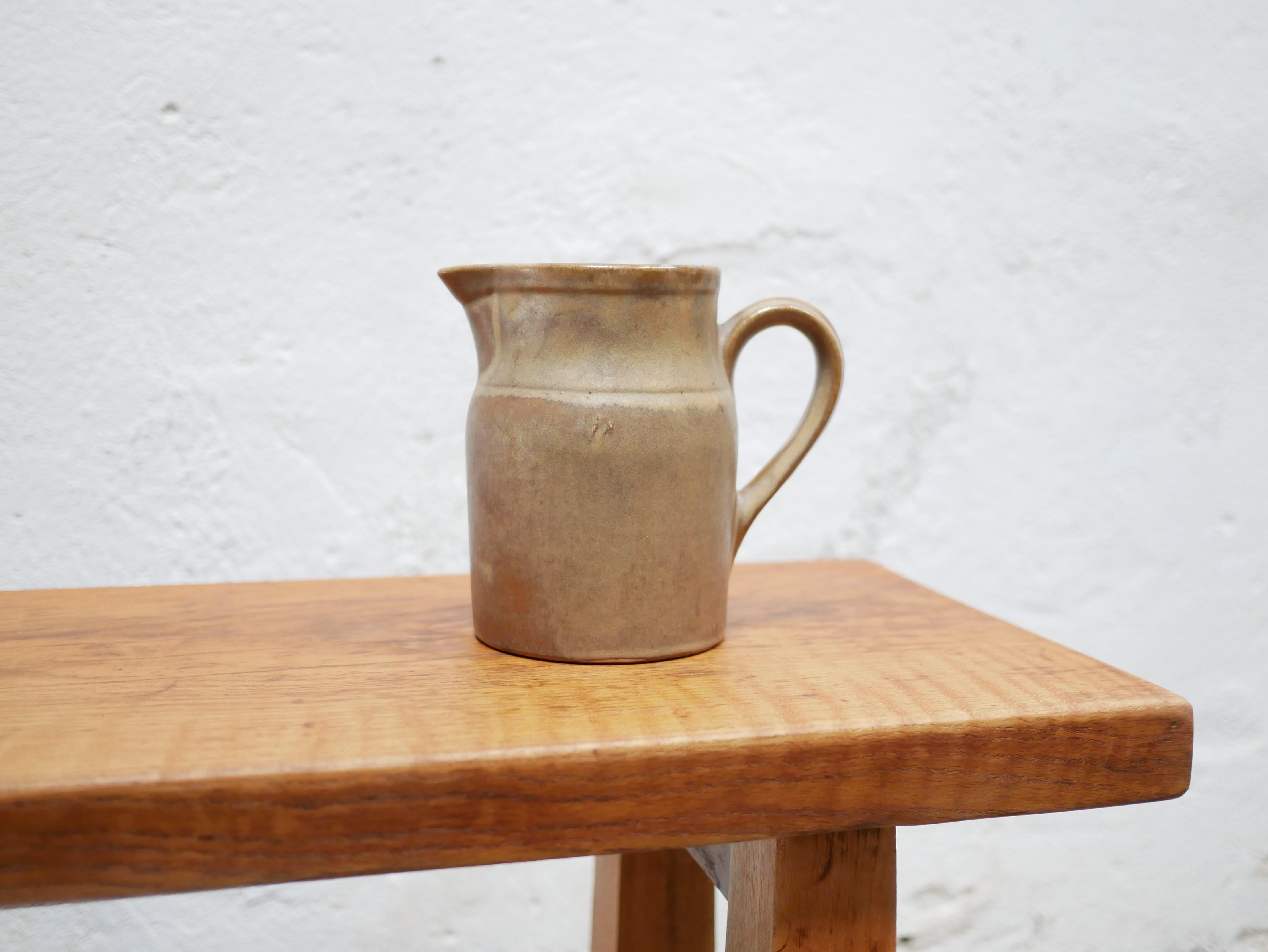 Vintage Sandstone Pitcher by the Digoin Manufacturer, France For Sale 3