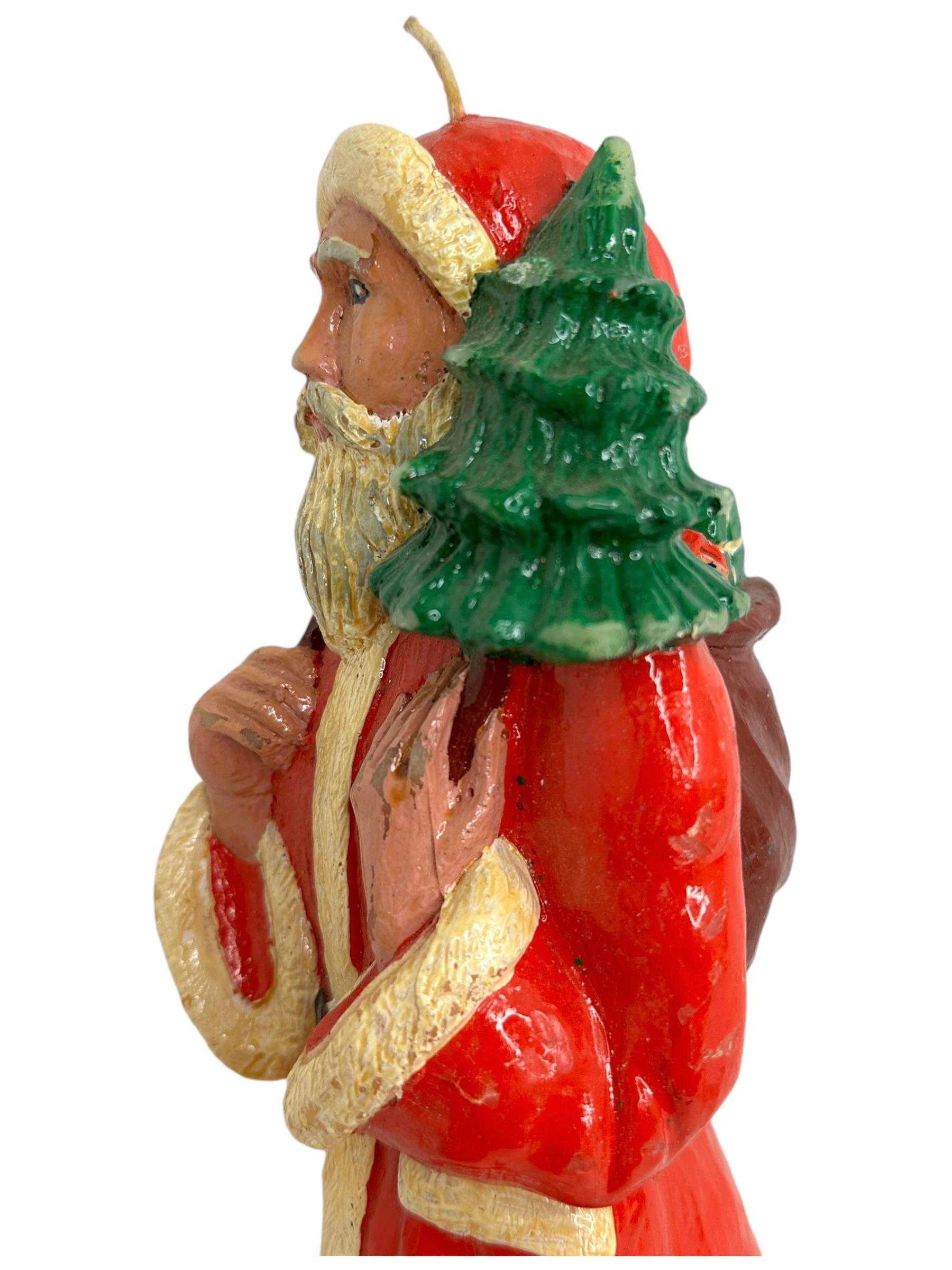 20th Century Vintage Santa Claus Belsnickel Wax Candle German Christmas 1930s or older For Sale