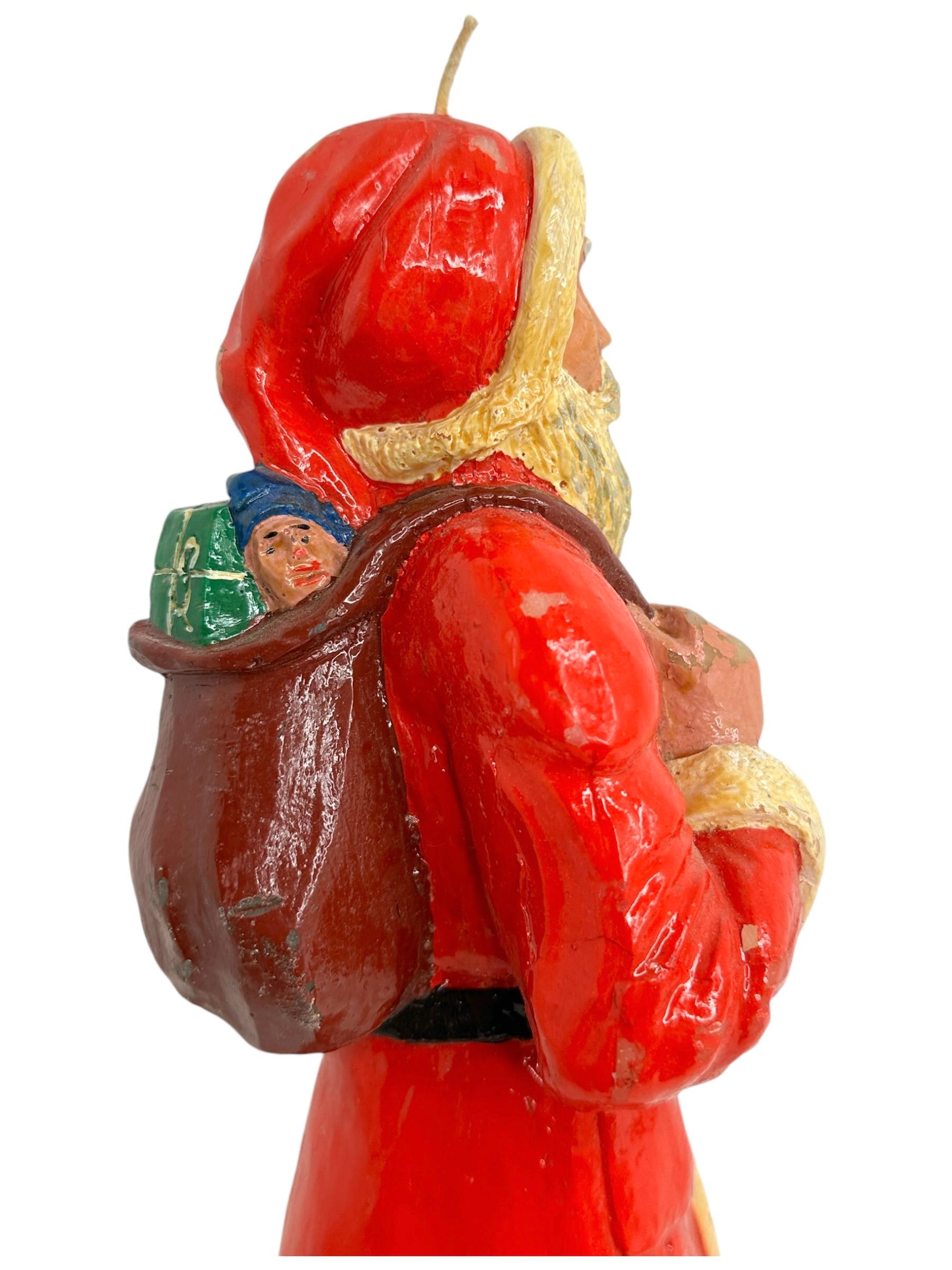 Vintage Santa Claus Belsnickel Wax Candle German Christmas 1930s or older For Sale 1