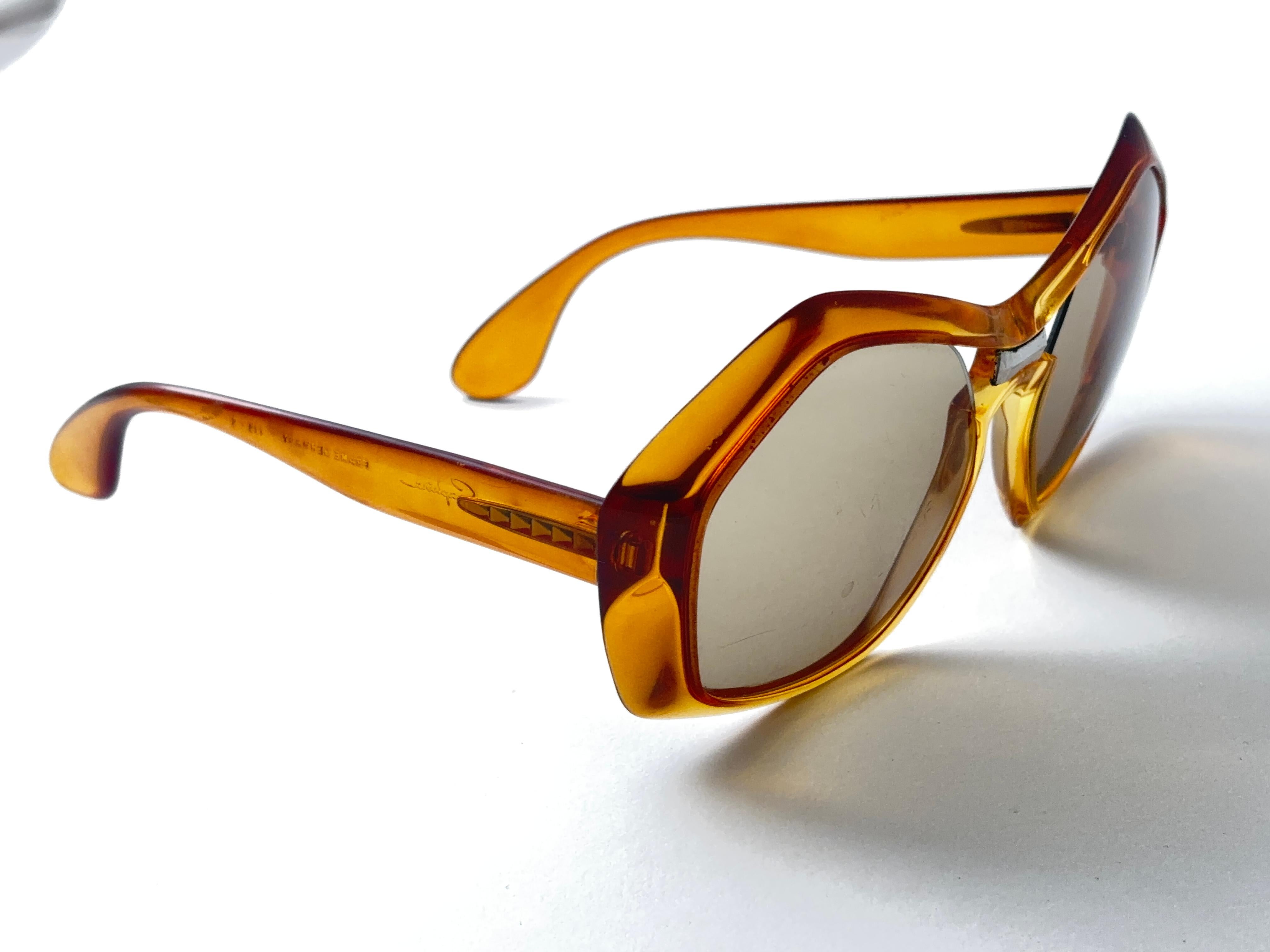 Occhiali da sole Saphira Translucent Amber Optyl vintage anni '80 Germania In condizioni ottime in vendita a Baleares, Baleares