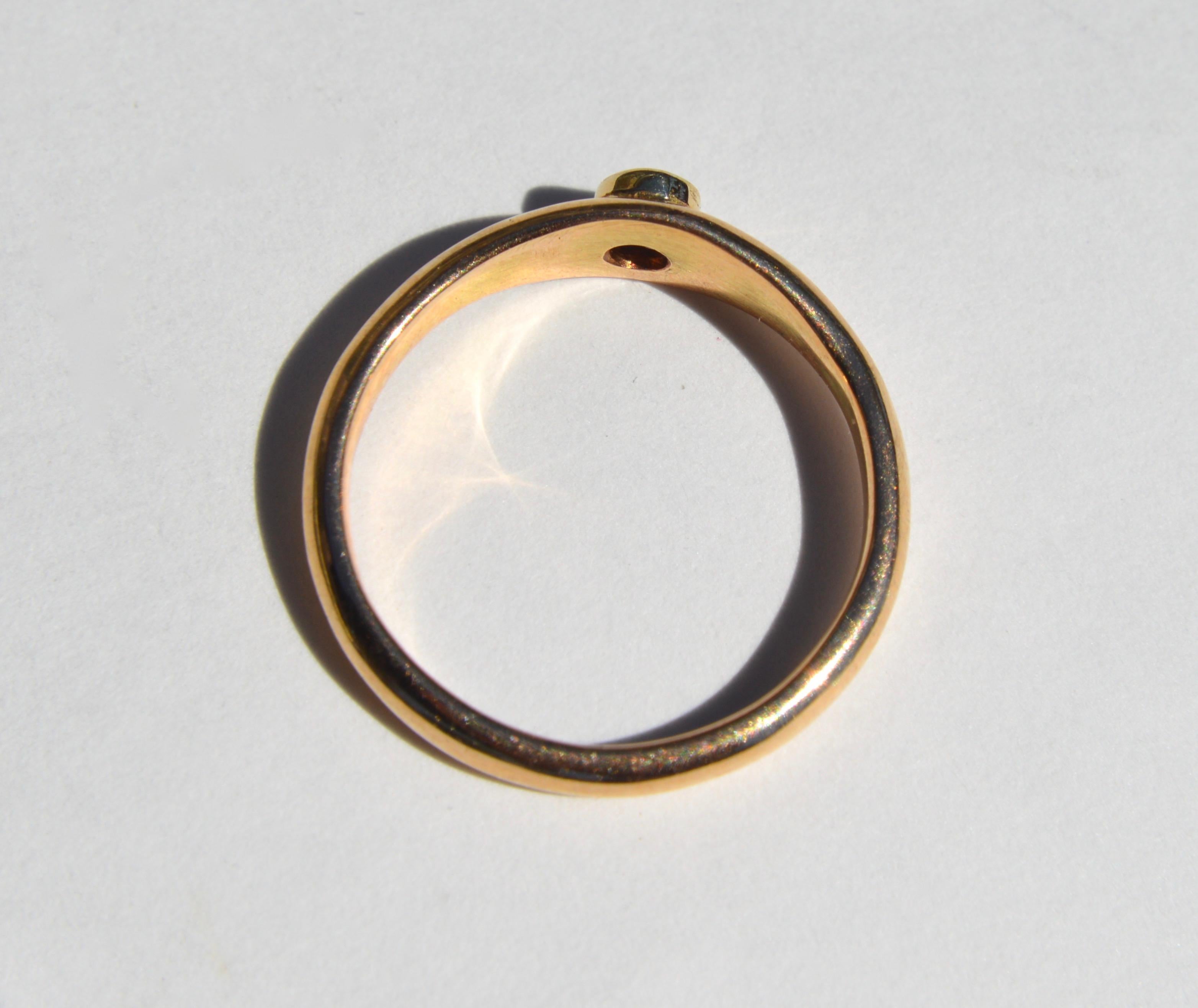 Women's Vintage Sapphire .11 Carat 14 Karat Gold Midcentury Modernist Ring