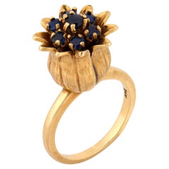 Vintage sapphire 14k yellow gold ring