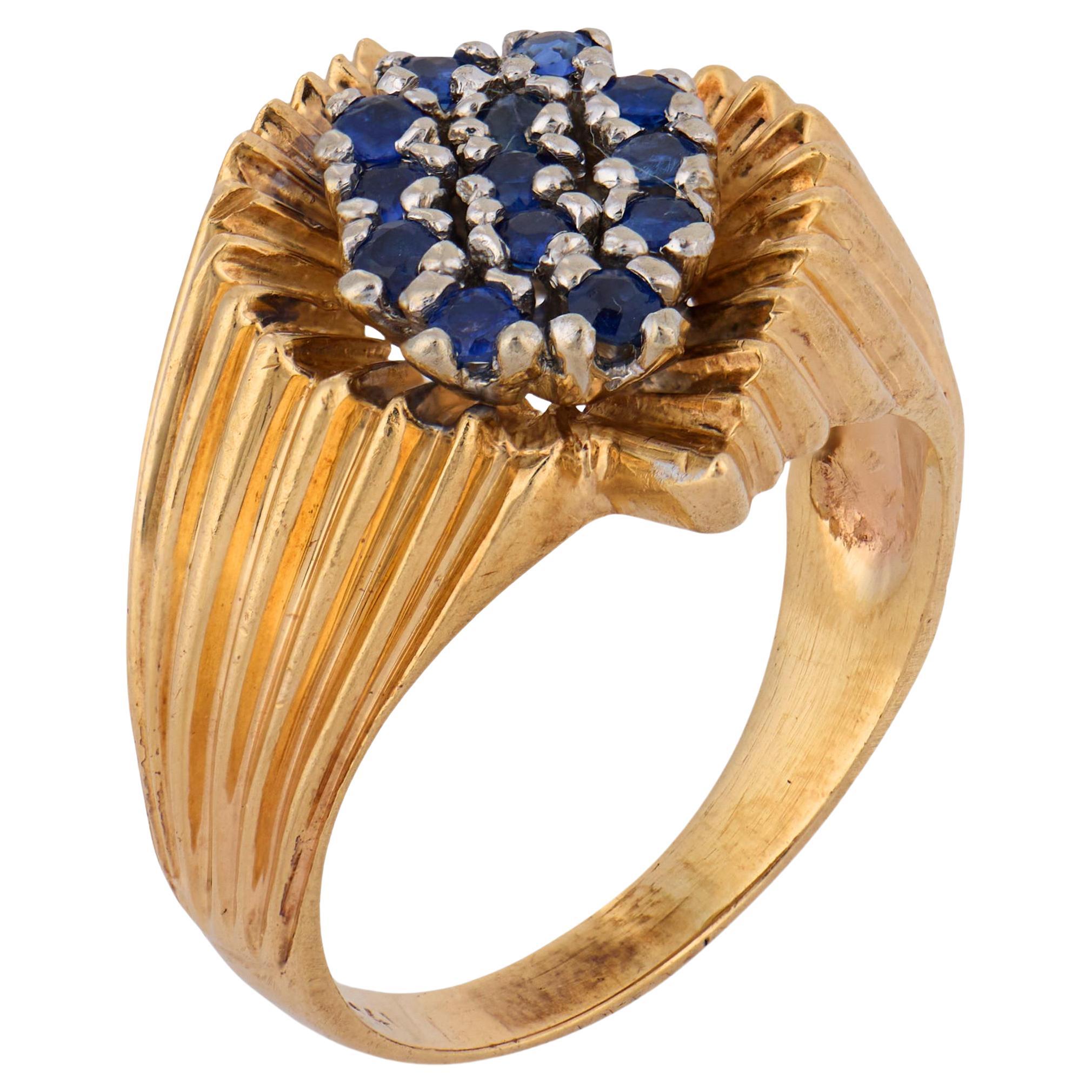 Vintage sapphire 14k yellow gold ring