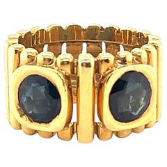 Vintage Sapphire 18 Karat Two Stone Ring