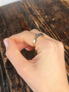 Vintage Sapphire 9 Carat Gold Three-Stone Ring