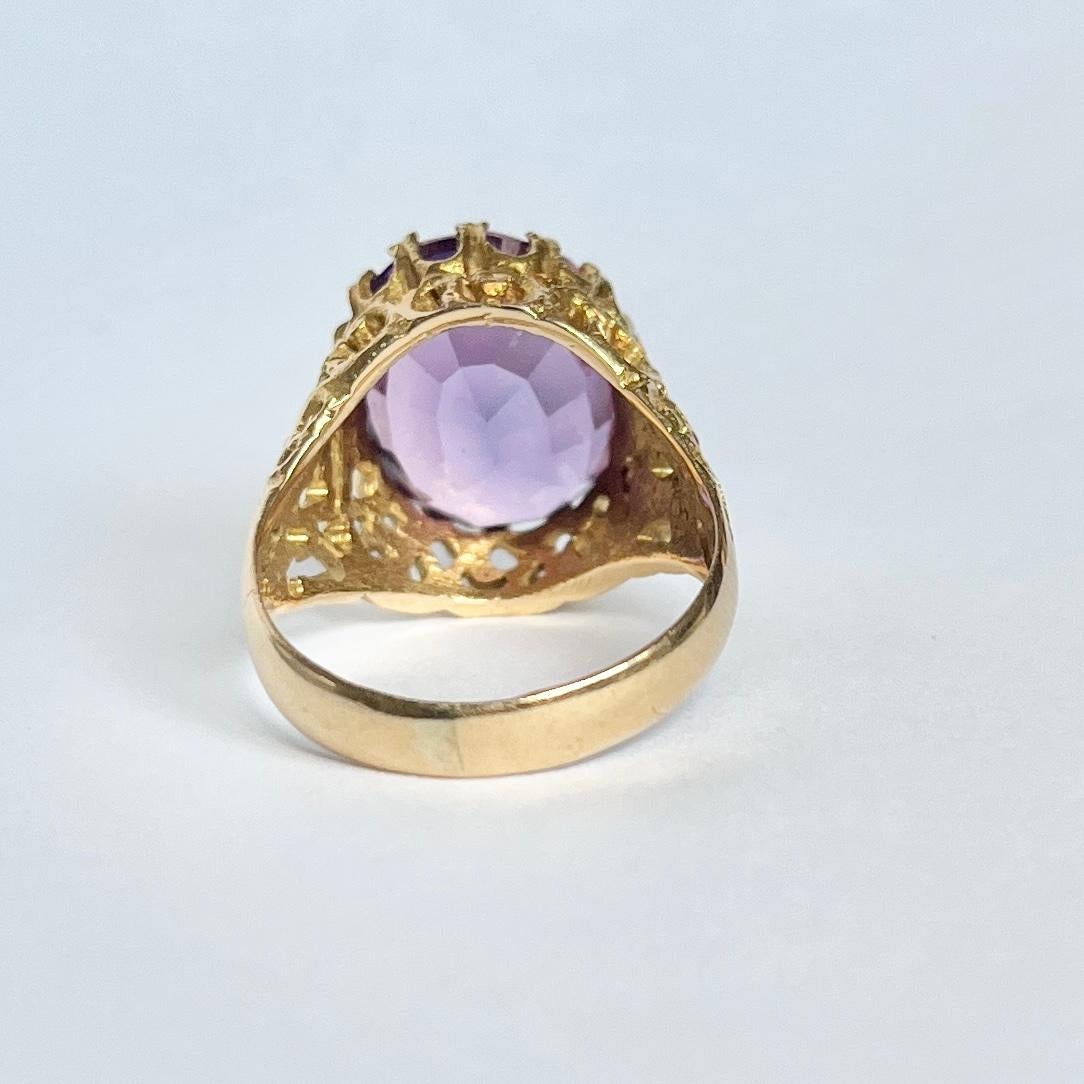 Vintage Sapphire and 18 Carat Cocktail Ring In Good Condition In Chipping Campden, GB