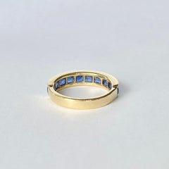 Vintage Sapphire and 18 Carat Gold Half Eternity Band