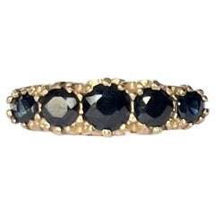 Vintage Sapphire and 9 Carat Gold Five-Stone Ring