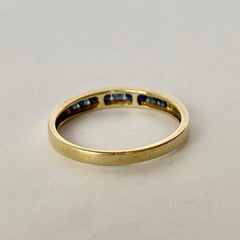 Vintage Sapphire and 9 Carat Gold Half Eternity Band