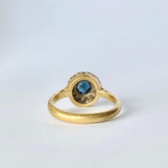 Vintage Sapphire and Diamond 18 Carat and Platinum Cluster Ring