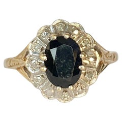 Vintage Sapphire and Diamond 18 Carat and Platinum Cluster Ring