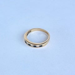 Vintage Sapphire and Diamond 18 Carat Gold Band Ring
