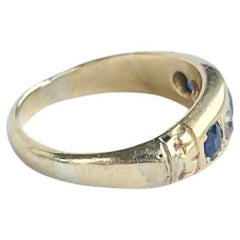 Vintage Sapphire and Diamond 18 Carat Gold Five Stone Band