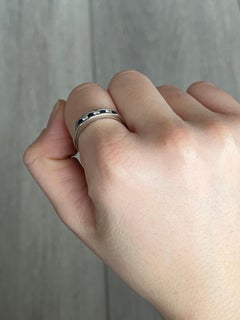 Vintage Sapphire and Diamond 18 Carat Gold Half Eternity Band