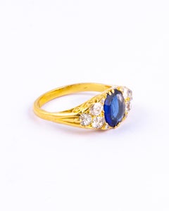 Vintage Sapphire and Diamond 18 Carat Gold Ring