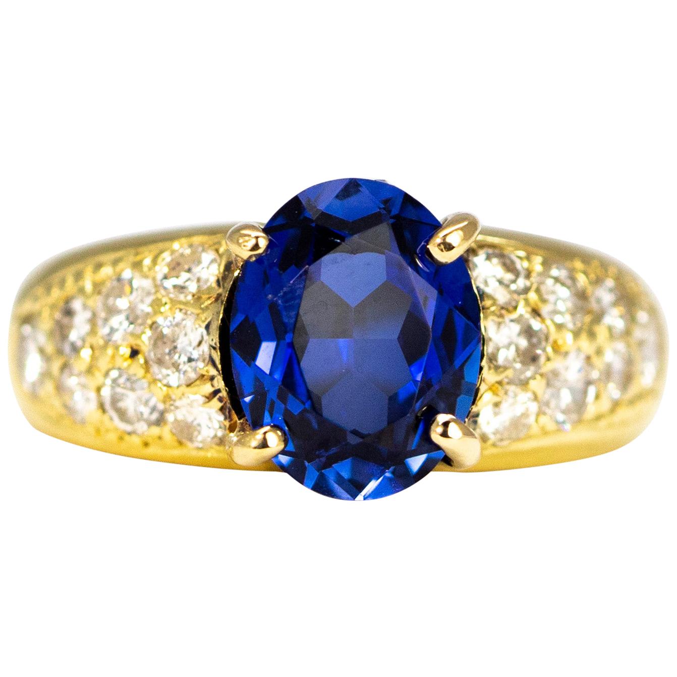 Vintage Sapphire and Diamond 18 Carat Gold Ring