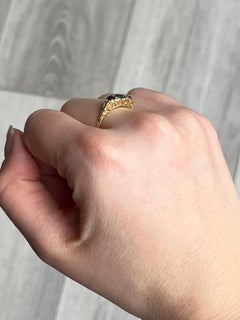 Vintage Sapphire and Diamond 18 Carat Gold Three Stone Ring