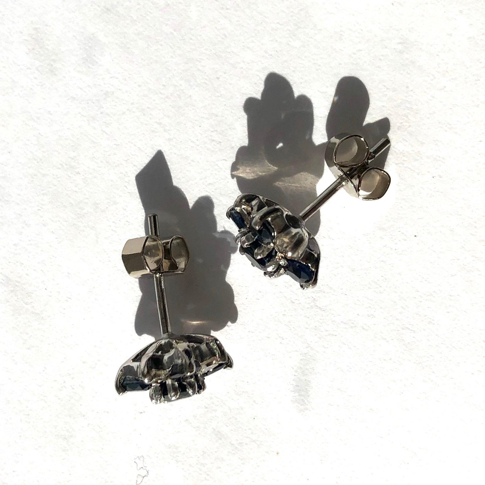 vintage sapphire and diamond earrings
