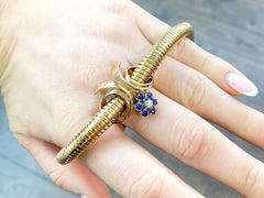 Halskette mit Kragen aus 18 Karat Roségold mit Saphiren und Diamanten