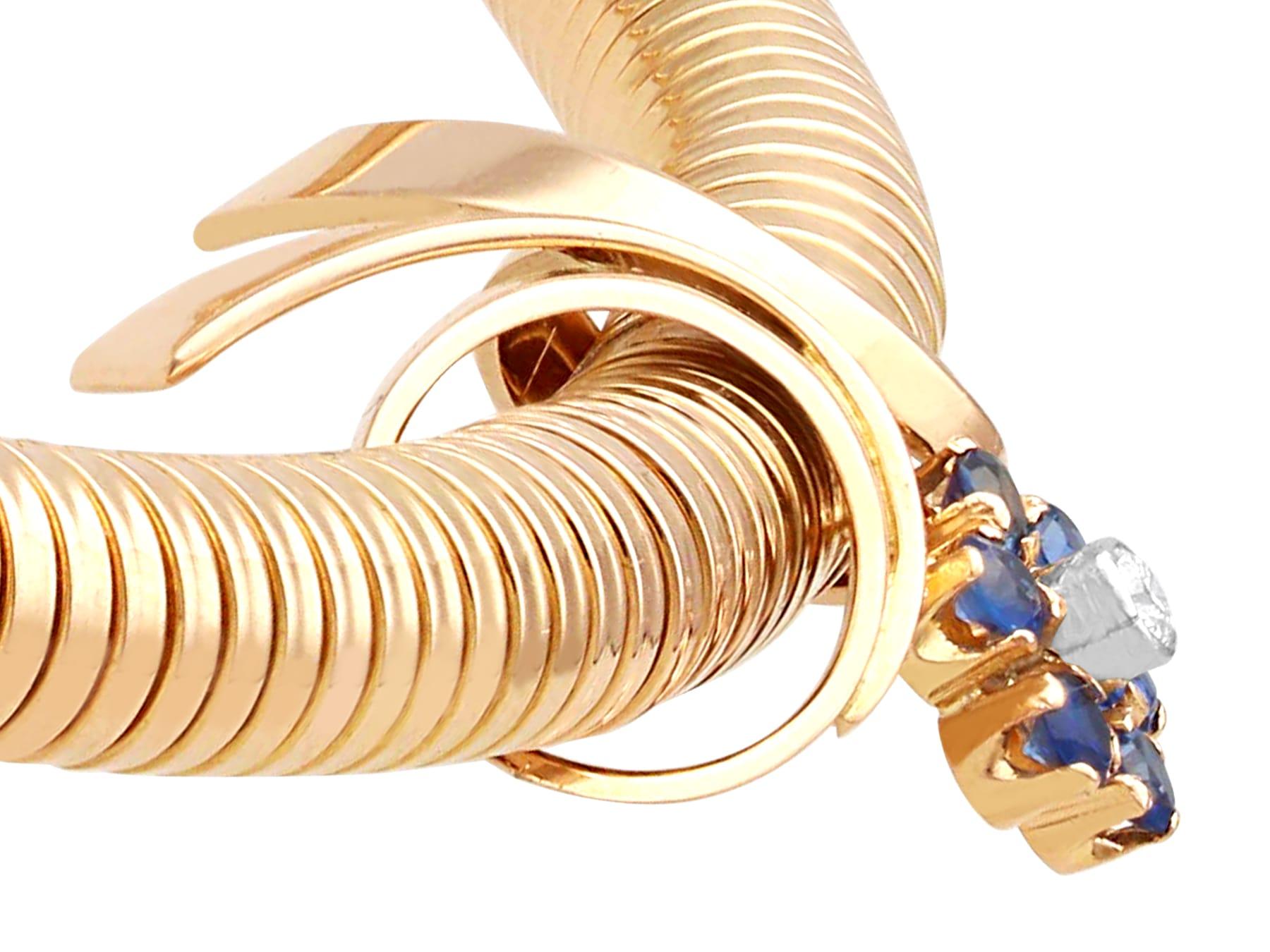 Halskette mit Kragen aus 18 Karat Roségold mit Saphiren und Diamanten für Damen oder Herren im Angebot