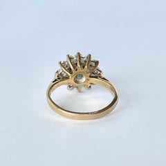 Vintage Sapphire and Diamond 9 Carat and Platinum Cluster Ring