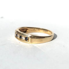 Vintage Sapphire and Diamond 9 Carat Gold 1/3 Eternity Band