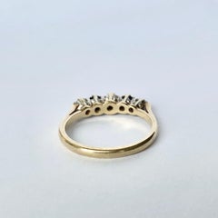 Vintage Sapphire and Diamond 9 Carat Gold Five-Stone Ring