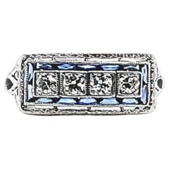 Antique Sapphire and Diamond Band