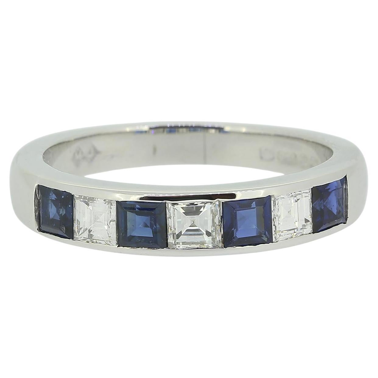 Anillo vintage de zafiro y diamantes