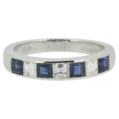 Anillo vintage de zafiro y diamantes