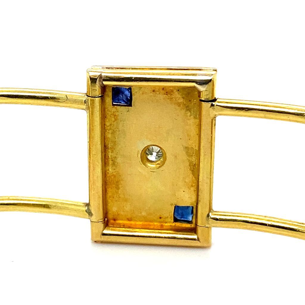 Vintage Sapphire and Diamond Bracelet 18 Karat Yellow Gold Circa 1930 For Sale 2