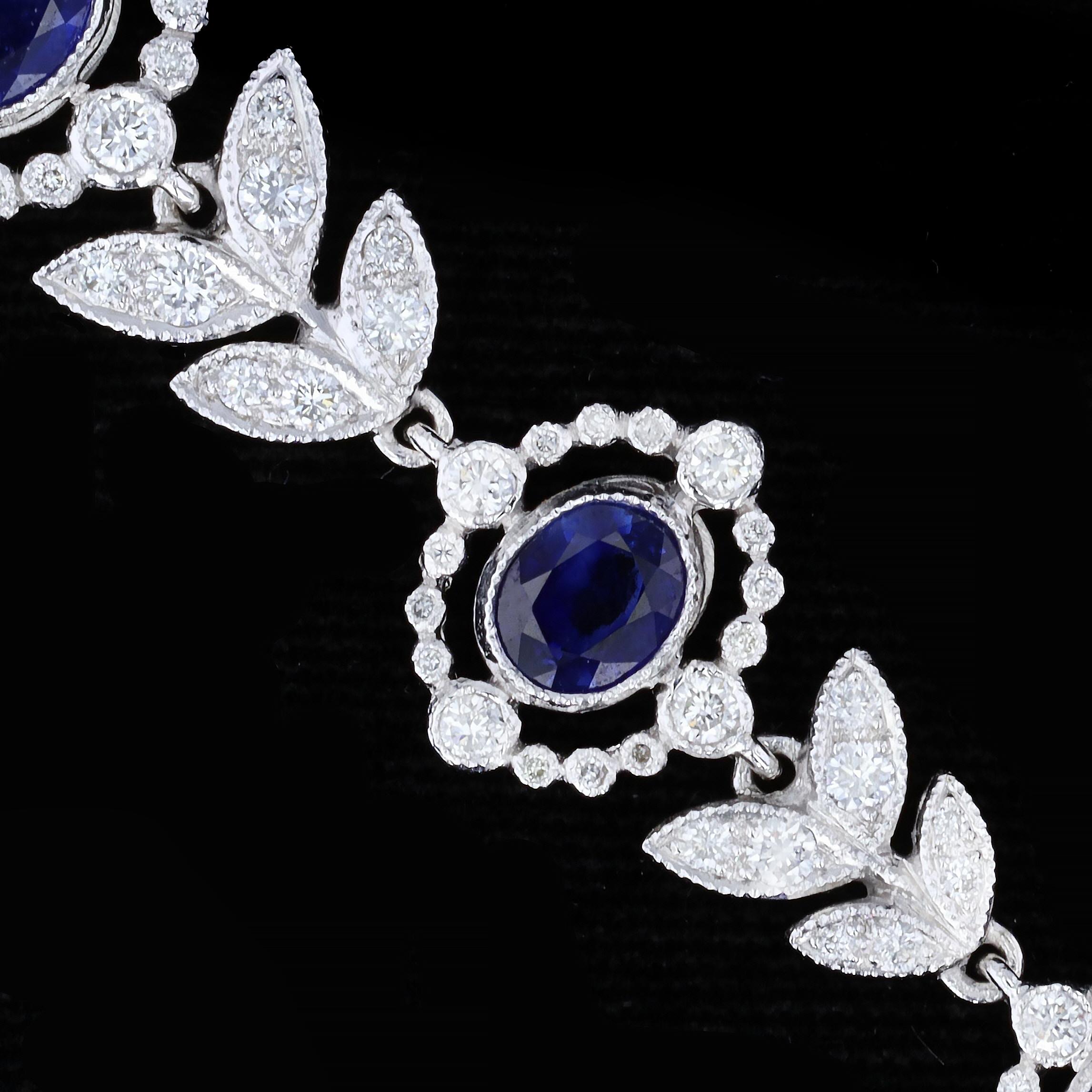 Vintage-Armband mit Saphiren und Diamanten (Romantik) im Angebot