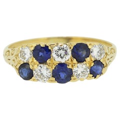 Vintage Sapphire and Diamond Chequerboard Ring