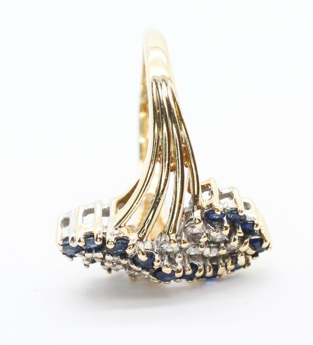 14 Karat Saphir und Diamant-Cluster-Ring (Art nouveau) im Angebot