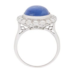 Vintage Sapphire and Diamond Cluster Ring, circa 1940s