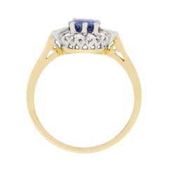 Vintage Sapphire and Diamond Cluster Ring, circa 1966