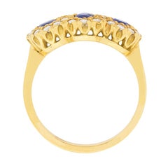 Vintage Sapphire and Diamond Cluster Ring, circa 1970s