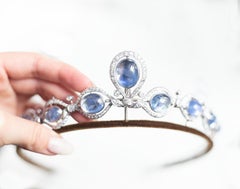 Vintage Sapphire and Diamond Convertible Tiara Necklace