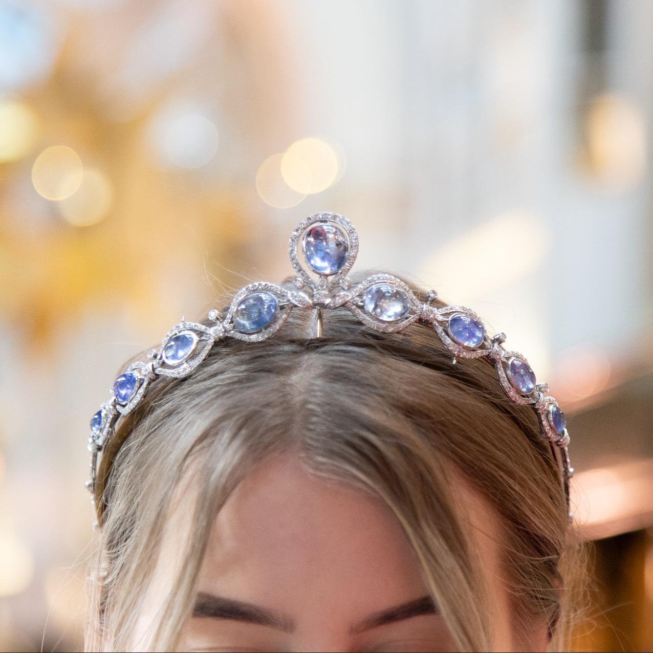 sapphire and diamond tiara