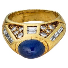 Vintage Saphir und Diamant Dome Ring, 18k