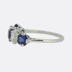 Vintage Sapphire and Diamond Five-Stone Ring