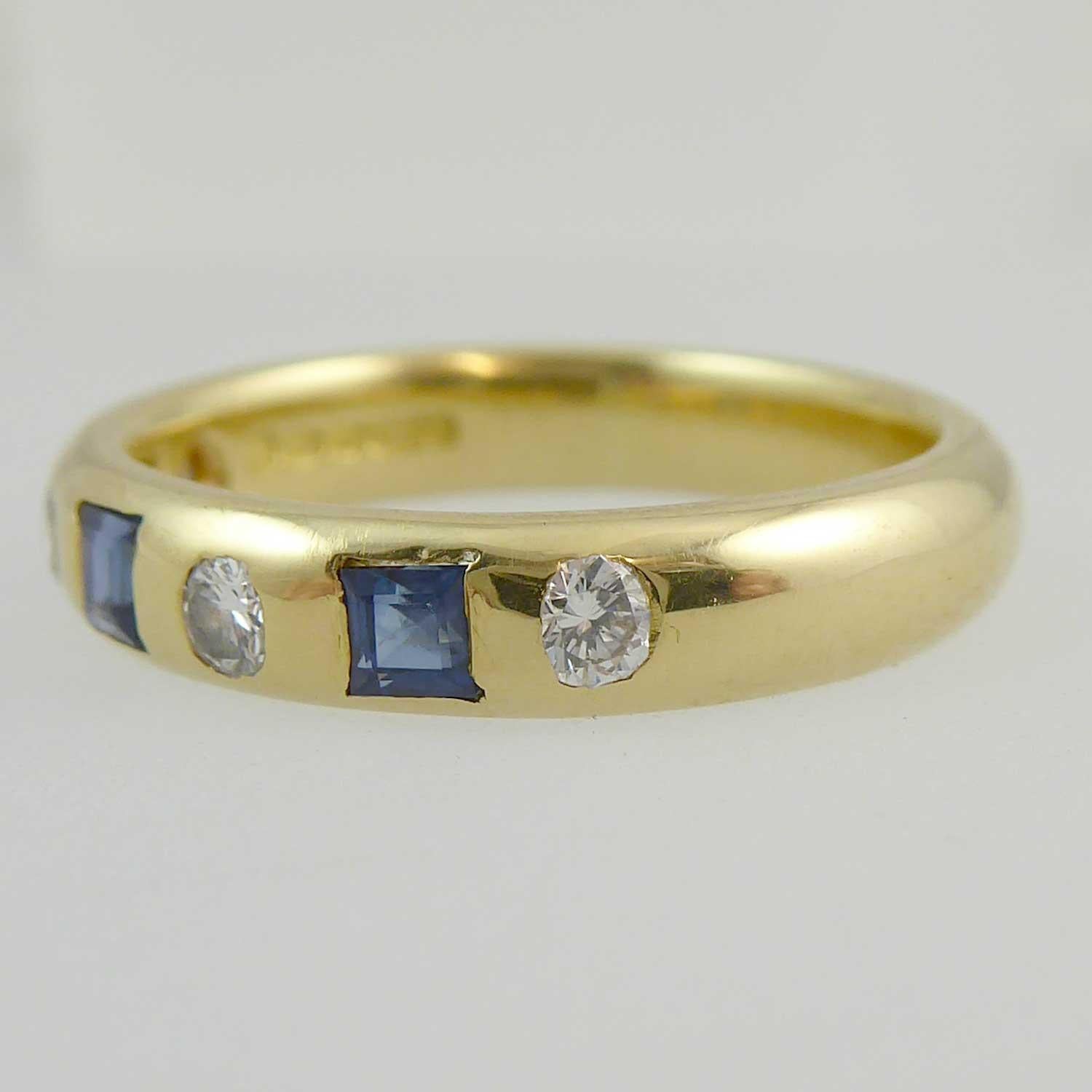 Modern Vintage Sapphire and Diamond Gold Dress Ring